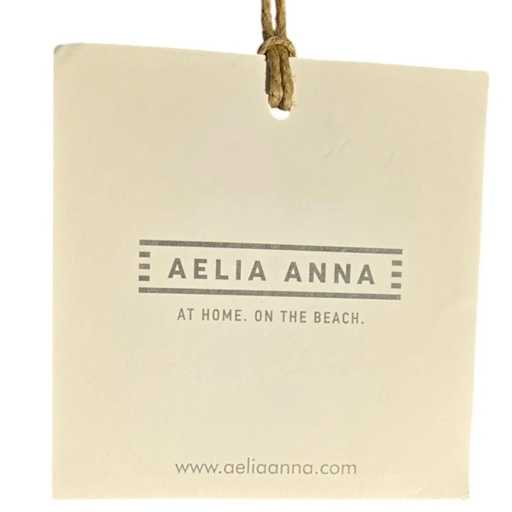 AELIA ANNA Blue Stripe Pom Pom‎ Clutch Bag Wristlet Beach Travel Pouch wet dry